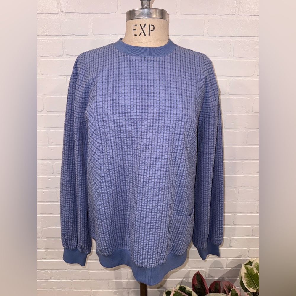 NEW Women’s Round Two Textured Crewneck Sweater - Blue